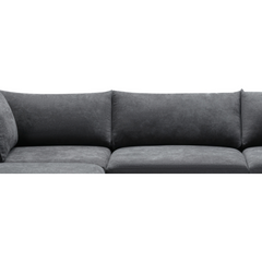 Sunshine Sectional Sofa Corner with Ottoman - Dark Grey