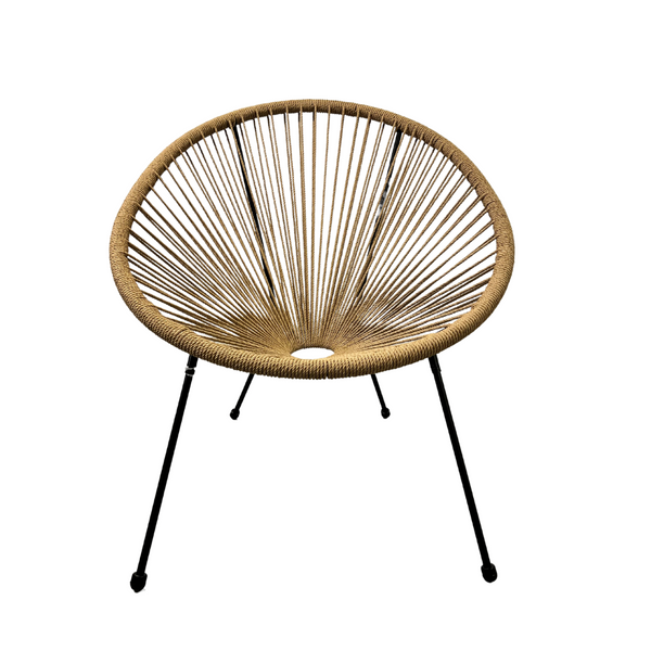 Acapulco Steel Rattan Chair - Beige – Aliss Puerto Rico