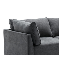 Sunshine Sectional Sofa Corner with Ottoman - Dark Grey