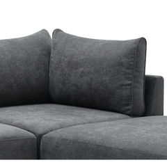 Sunshine Sectional Sofa Corner with Ottoman - Dark Grey